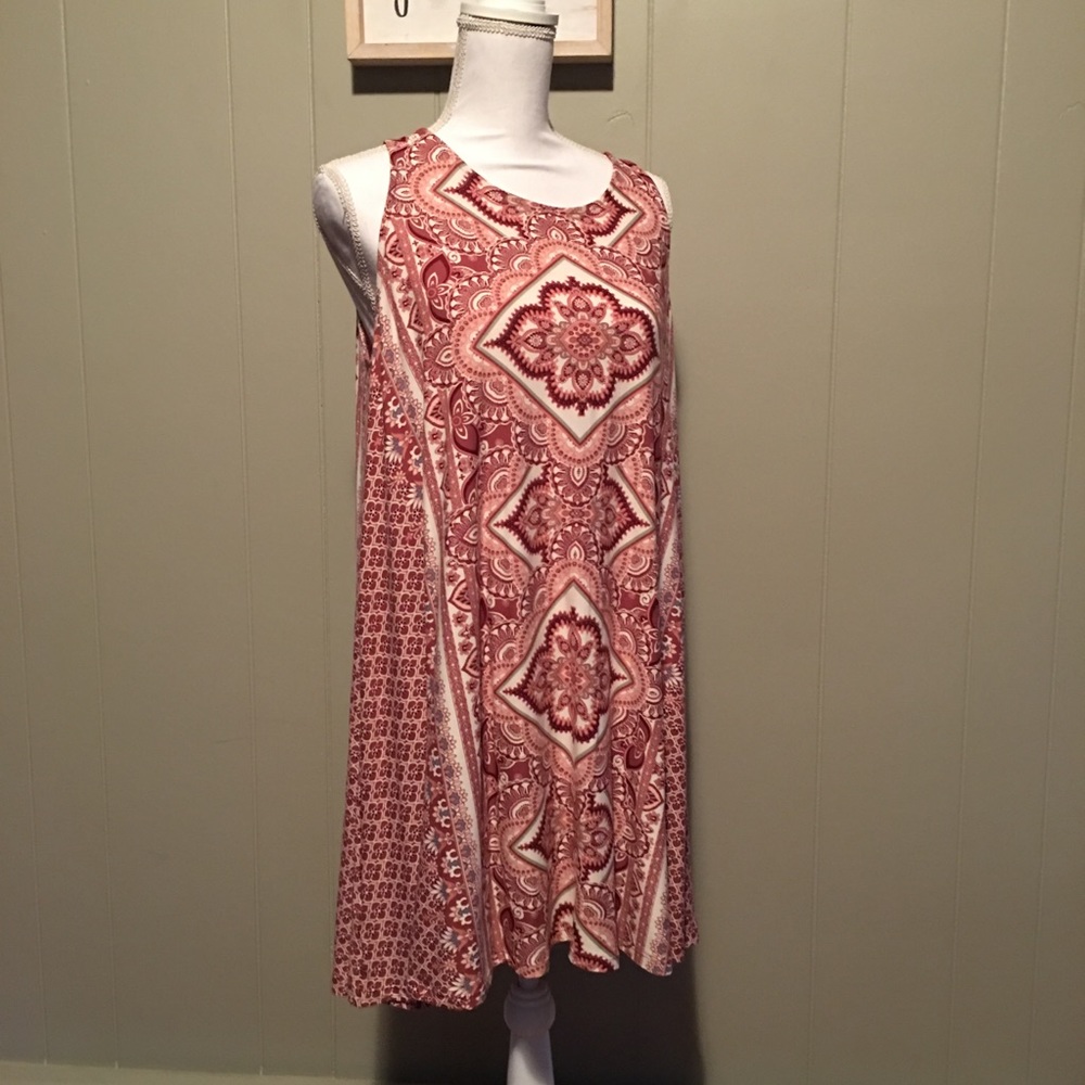 🌞 NoBo Pretty in Pink sleeveless dress EUC XL JRs